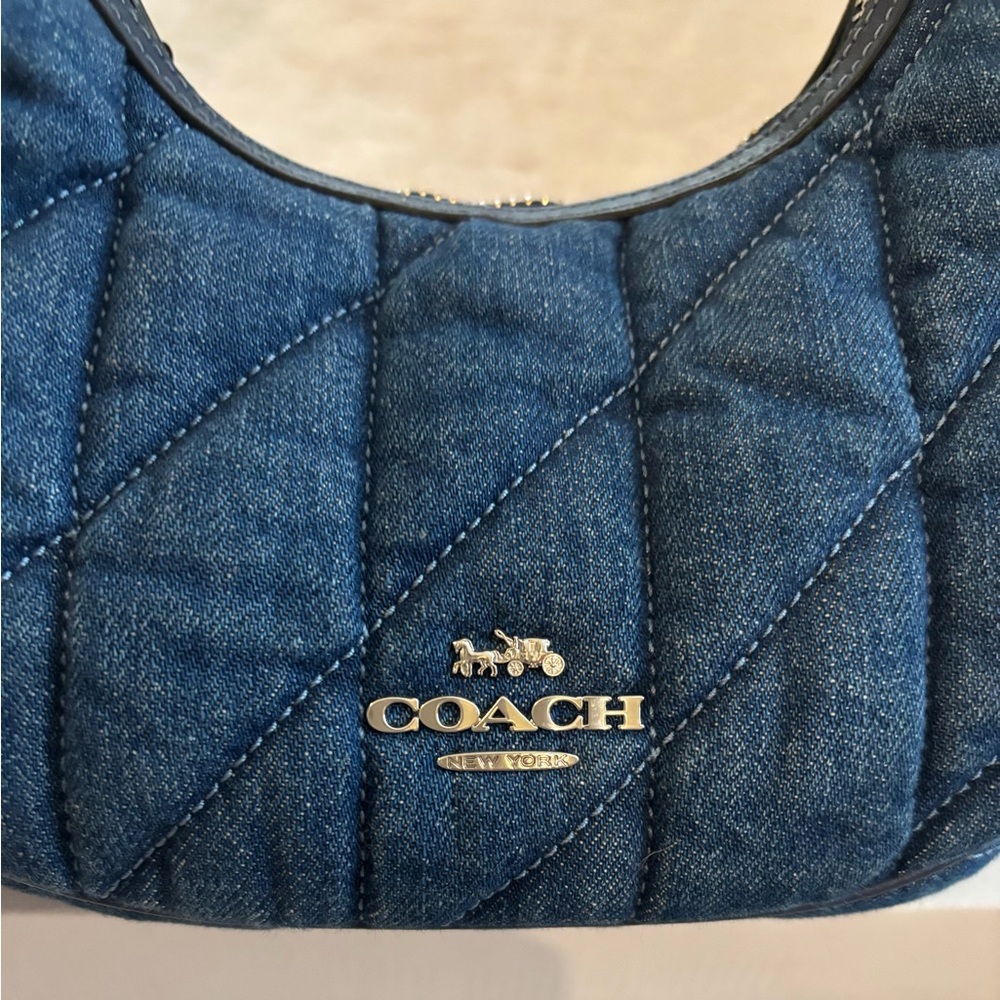 Coach Denim Quilted Shoulder Bag